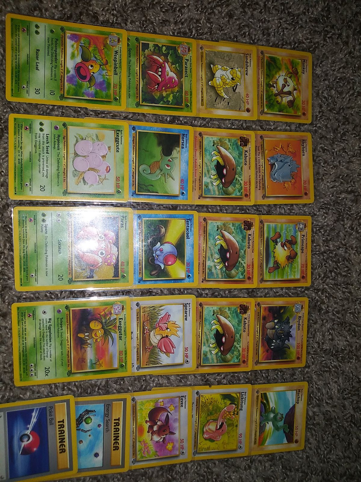 Pokemon cards, Fossil Set, 286 cards.