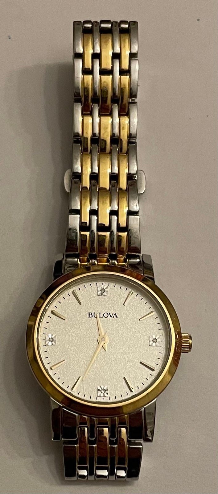 Bulova Women's Diamond Accent Two-Tone Stainless Steel Bracelet Watch 30mm 375