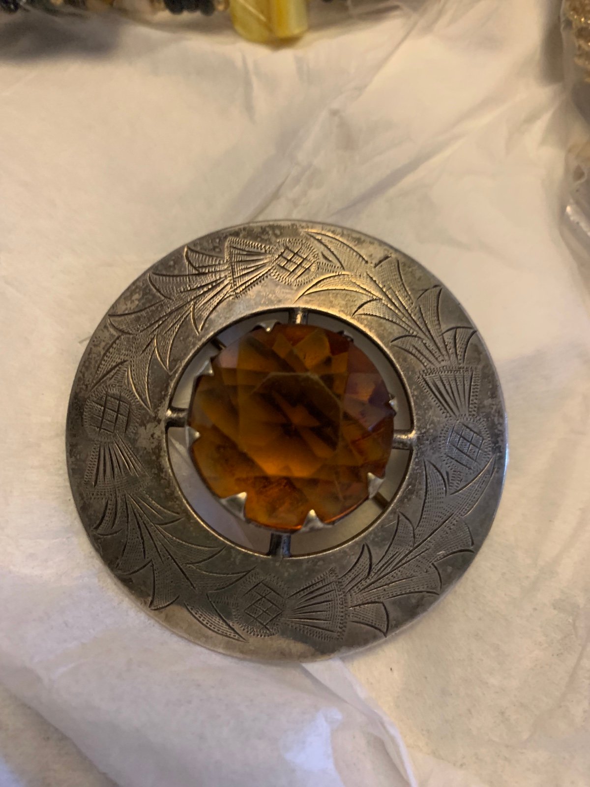 Antique Celtic brooch with Topaz