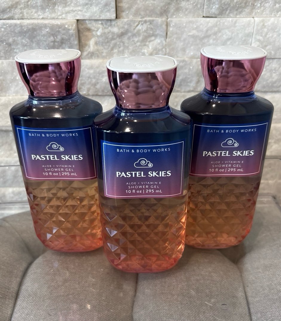Bath & Body Works Pastel Skies Body Shower Gel Body Wash X3 Bundle