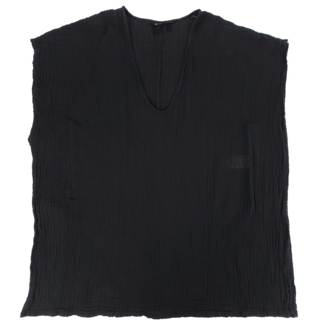 NEW Roxy Poncho Crinkled Gauze Double Cloth Caftan Dress Swim Cover Black Large