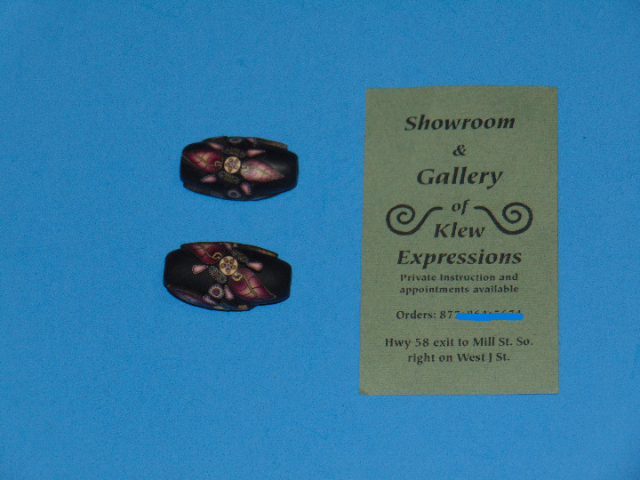 Klew 3D Sculpted Leaves Faux Onyx Artisan Polymer Clay By Karen Lewis NOS