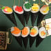 Food sample keychain gacha prize, 18 pieces.