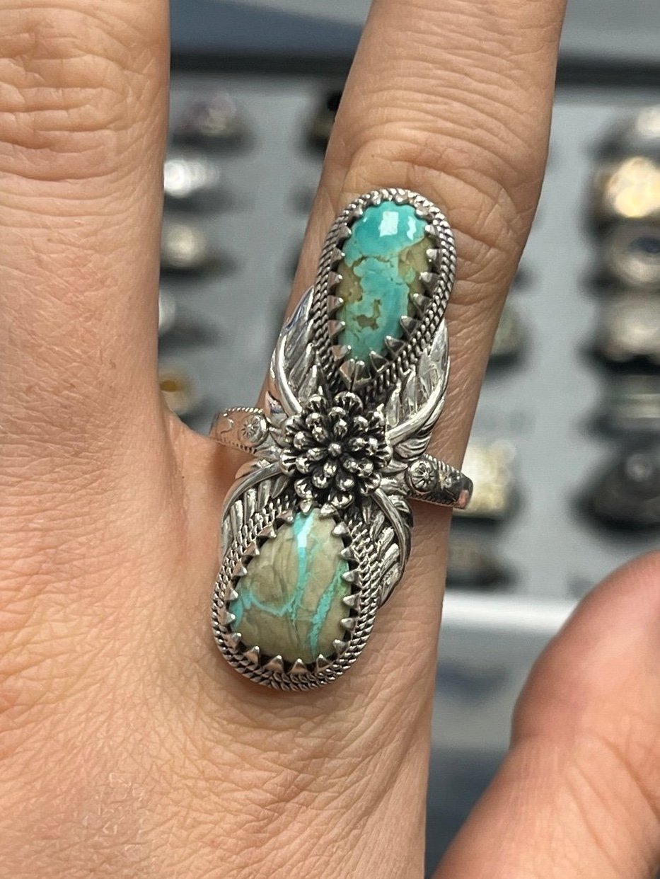 グランドセール Navajo Vintage Turquoise Ring Silver Sterling Stone Lapis & アクセサリー