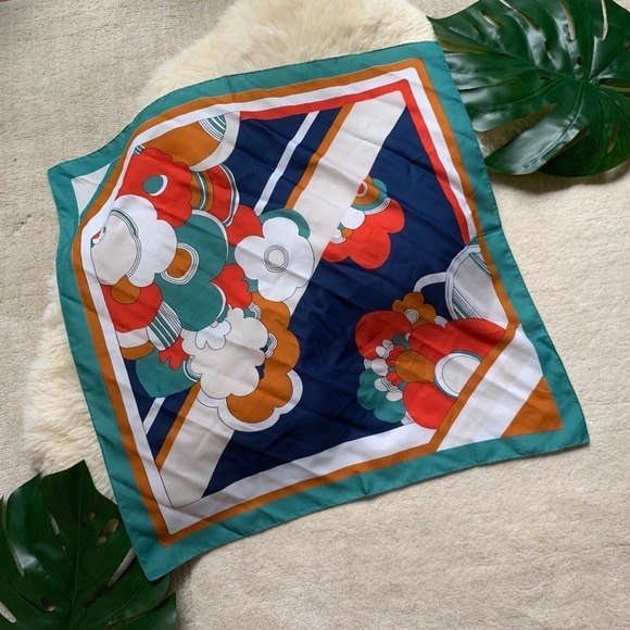 Multicolor Print Retro Vintage Scarf Wrap