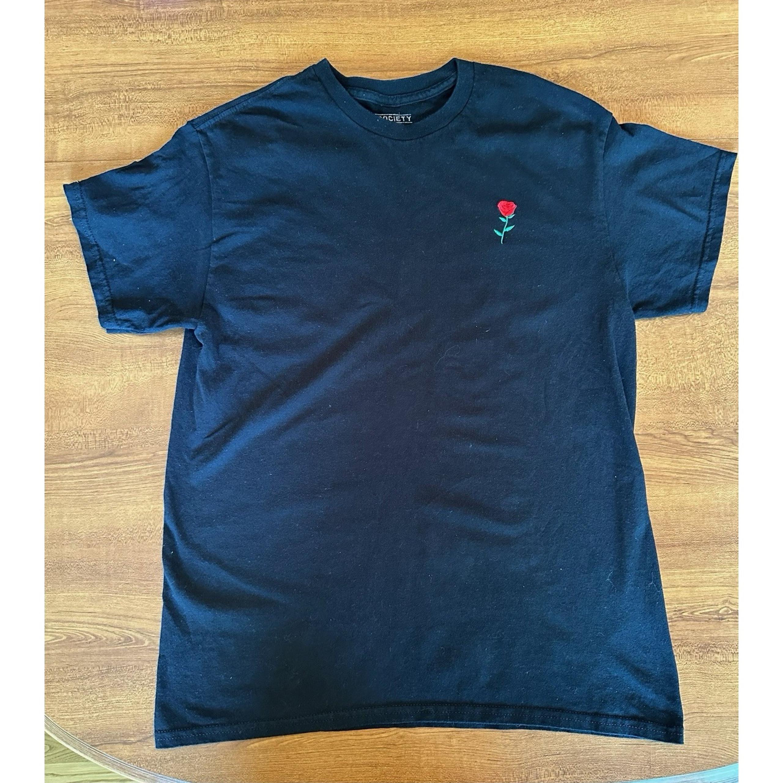Riot Society Rose Men's Short Sleeve Black T-Shirt Medium