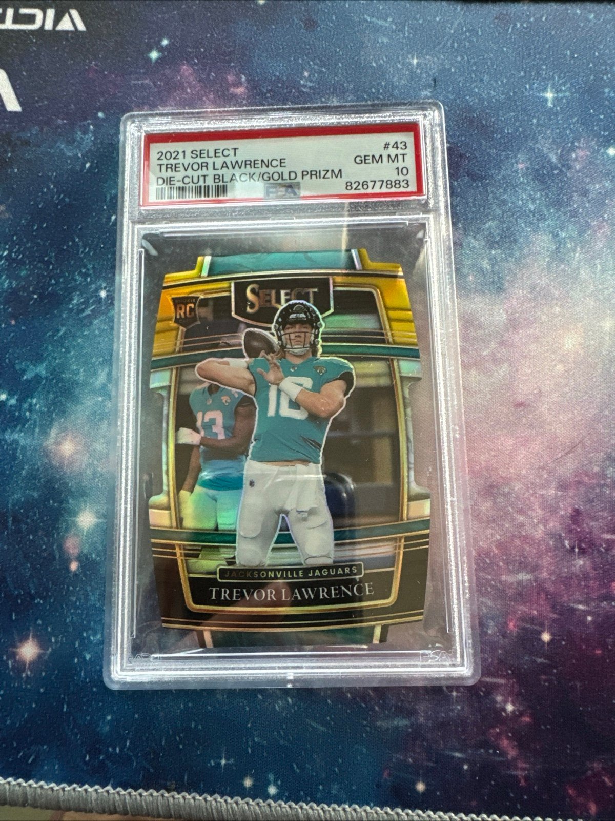2021 Select Trevor Lawrence Concourse Black & Gold Die-Cut Prizm RC #43 PSA 10