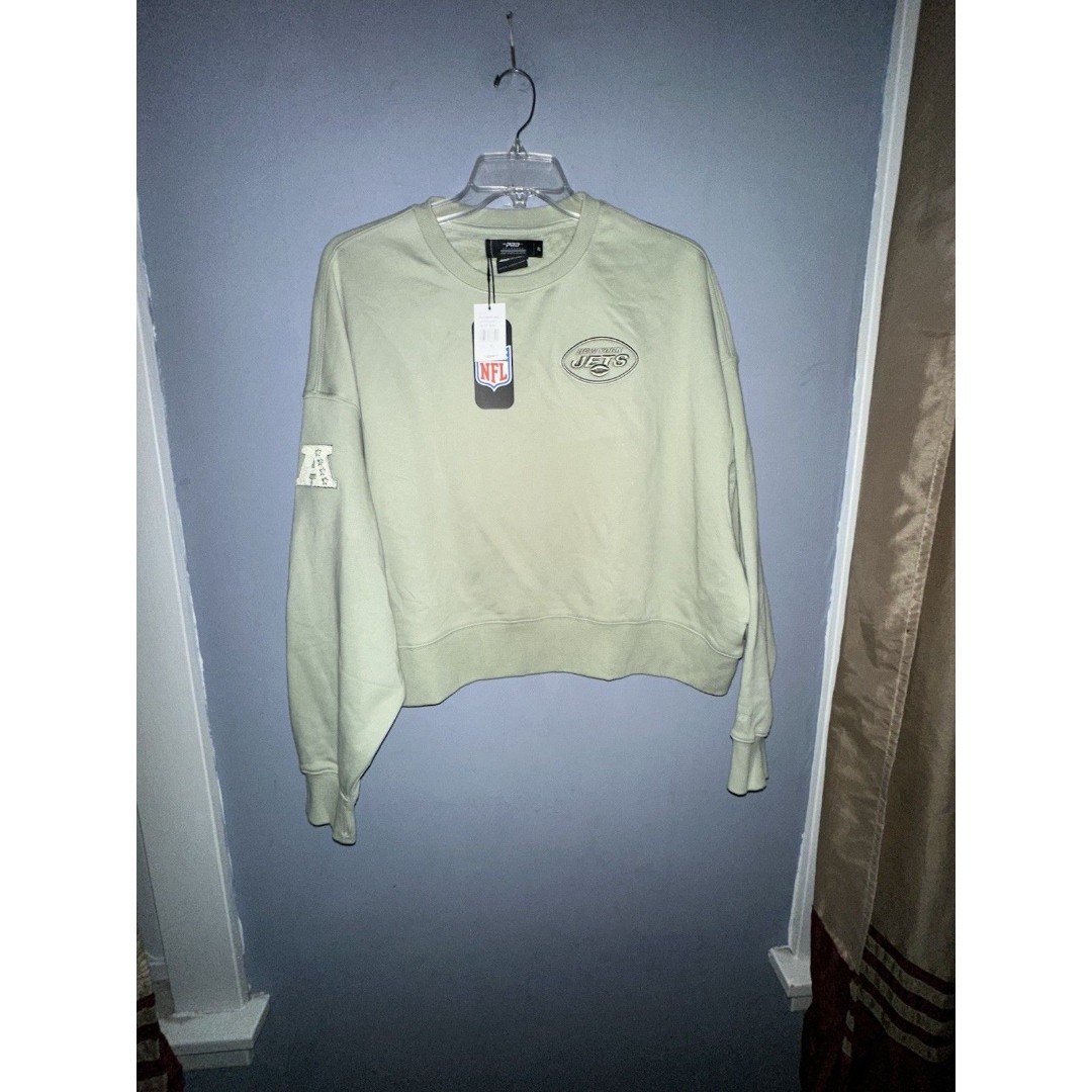 New York Jets Womens Green Football Pullover Sweatshirt XL Tag Does Not Match