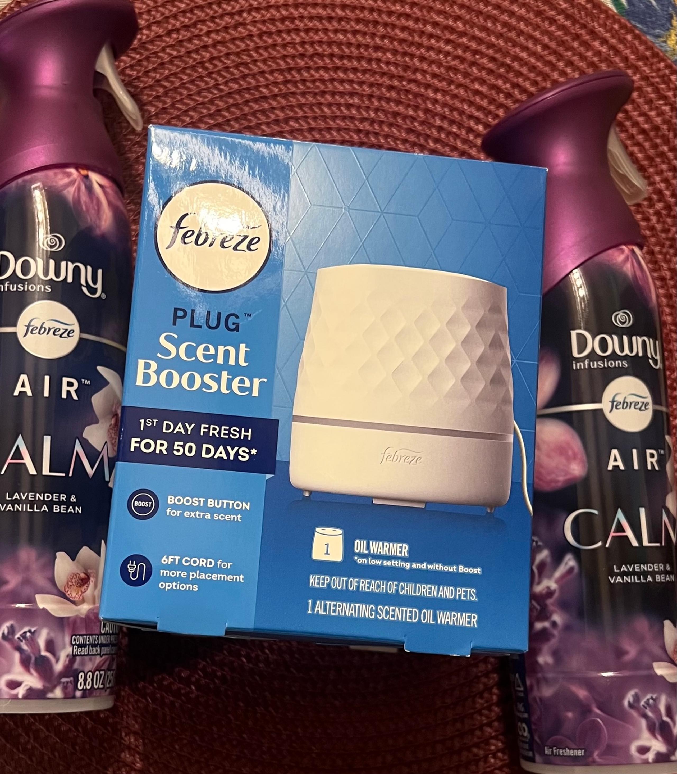 Febreze Plug In Scent Booster & 2 Febreze Air Freshener Sprays Downy Calm