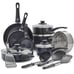 Soft Grip Diamond Healthy Ceramic Nonstick, 16 Piece Cookware Pots and Pans Set