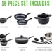 Soft Grip Diamond Healthy Ceramic Nonstick, 16 Piece Cookware Pots and Pans Set