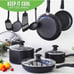 Soft Grip Diamond Healthy Ceramic Nonstick, 16 Piece Cookware Pots and Pans Set
