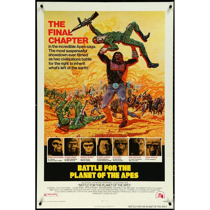 BATTLE FOR THE PLANET OF THE APES Original Theatrical Folded Poster 27 x 41