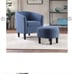 Take-a-Seat Churchill Accent Chair with Ottoman in Blue Fabric