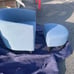 Take-a-Seat Churchill Accent Chair with Ottoman in Blue Fabric