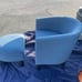 Take-a-Seat Churchill Accent Chair with Ottoman in Blue Fabric