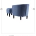Take-a-Seat Churchill Accent Chair with Ottoman in Blue Fabric