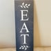 Eat Kitchen Wood Rustic Style Wall Décor Sign 8x23 Unframed