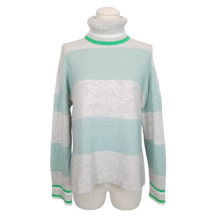 J. Crew Striped Merino Wool Alpaca Blend Turtleneck Sweater Sz Small