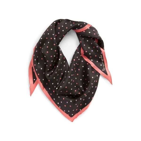 Kate Spade Diamond Silk Twill Polka Dot Scarf