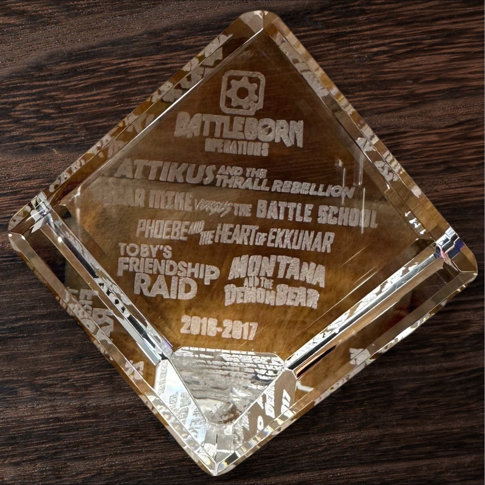 Battleborn Crystal Trophy Award Plaque 2016–2017 Gearbox Promo Collectible(Read)