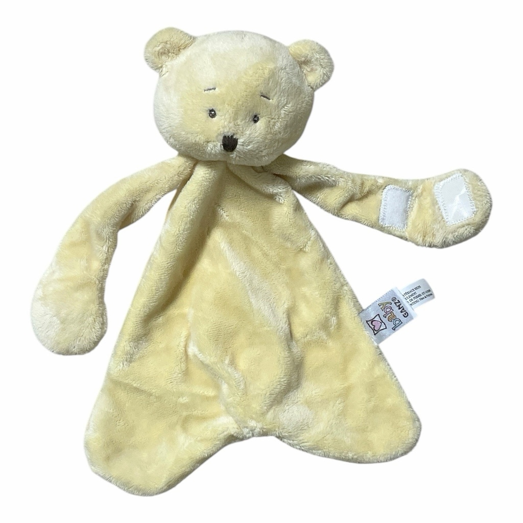 Baby Ganz Pacifier Cozy Teddy Bear Plush Lovey Security Blanket Yellow BG3111 HT
