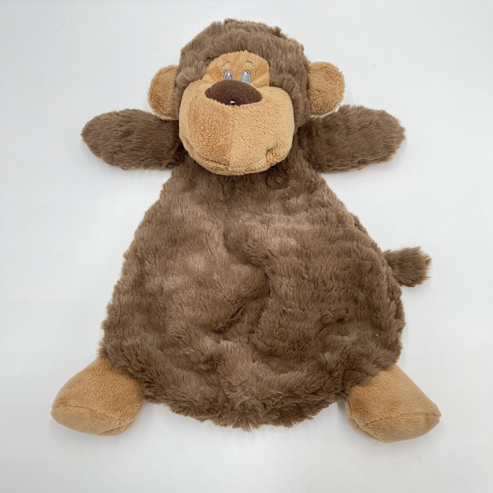 Petting Zoo Brown Tan Monkey Lovey Unstuffed Security Blanket Plush Toy 2016
