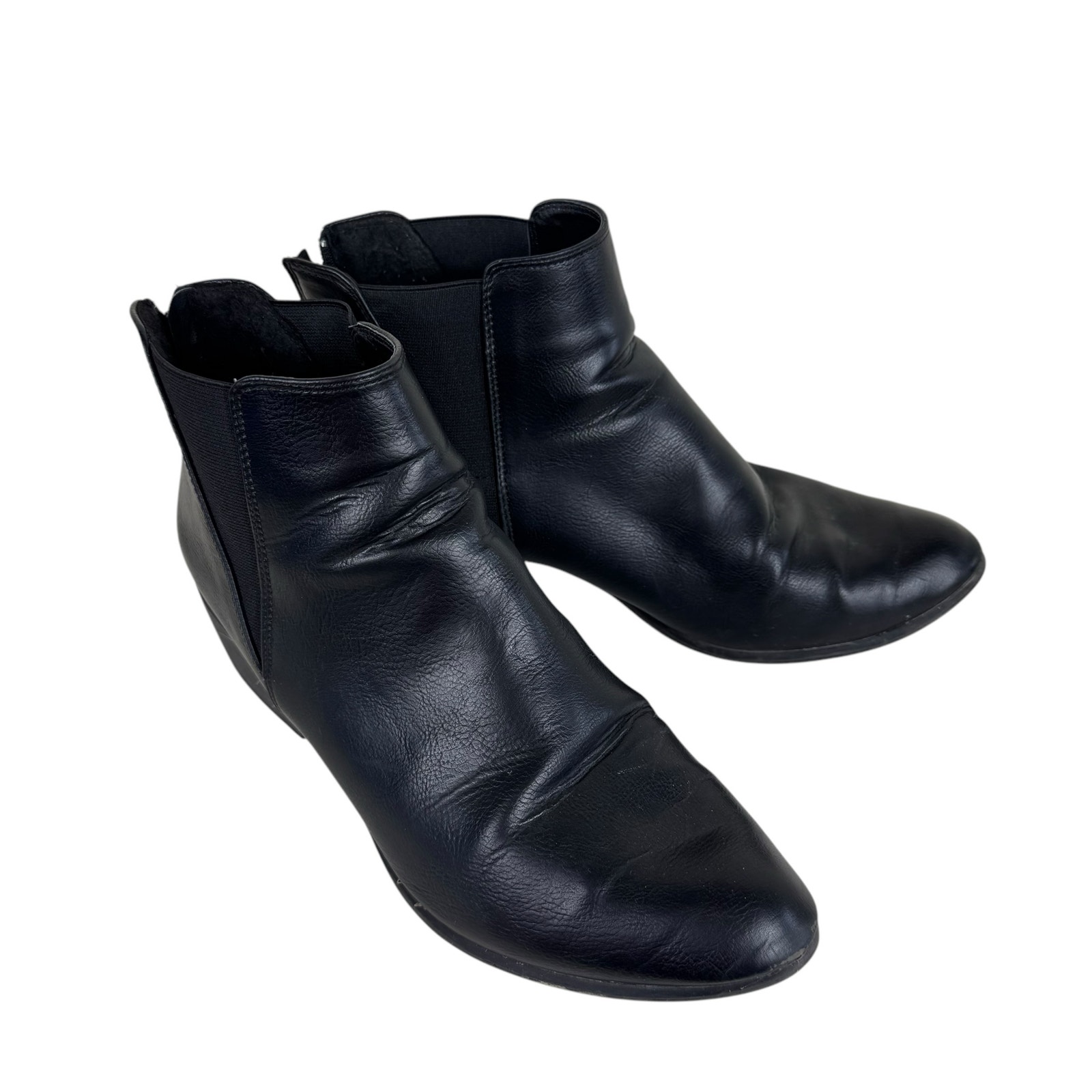 Esprit Black Tiffany Heeled Leather 90s Y2K Ankle Booties Women's Size 10