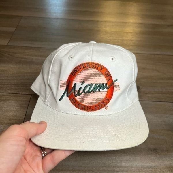 Vintage The Game Miami Hurricanes White SnapBack Hat