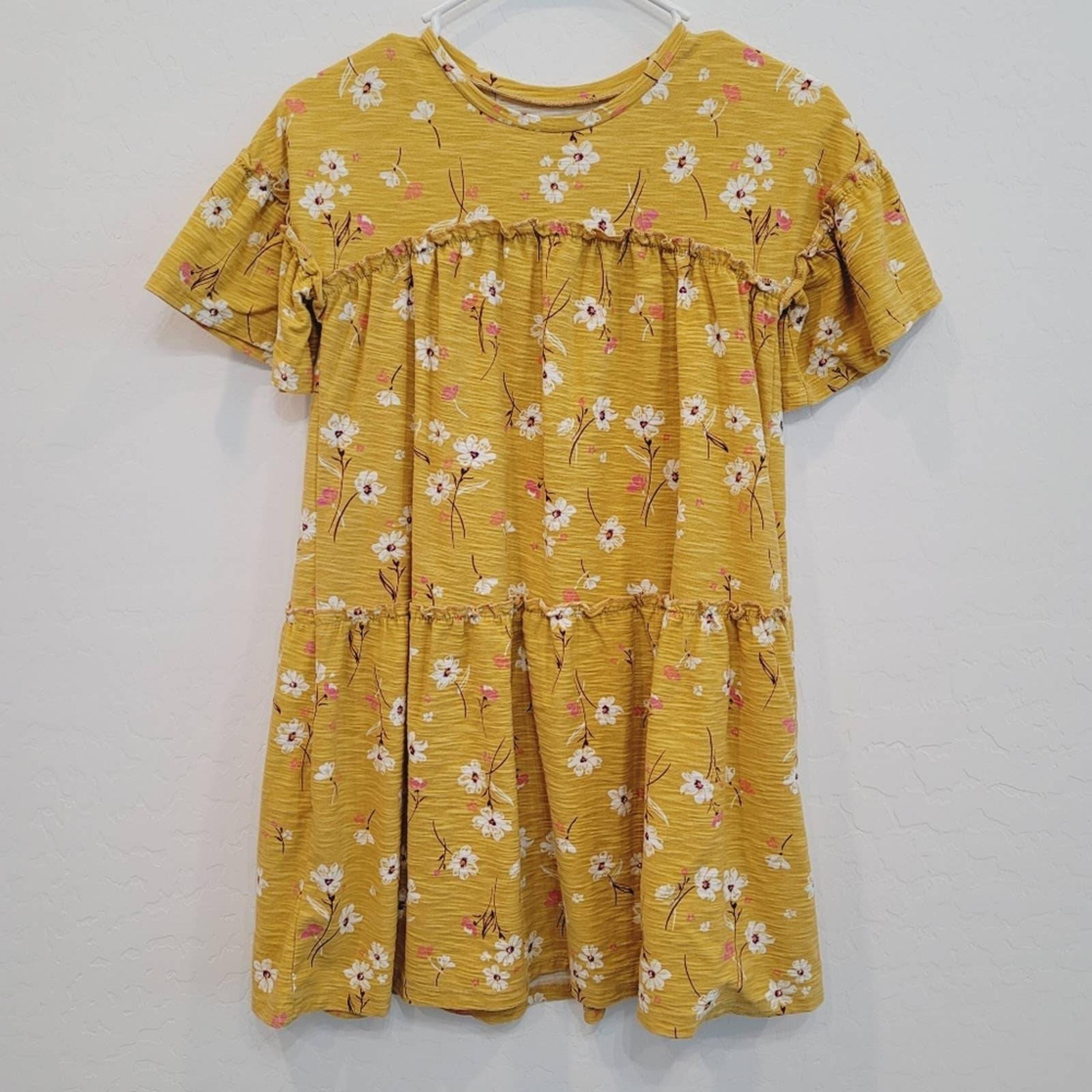 Arizona Jean Co. Yellow Floral Dress Girl's Size Medium 10/12
