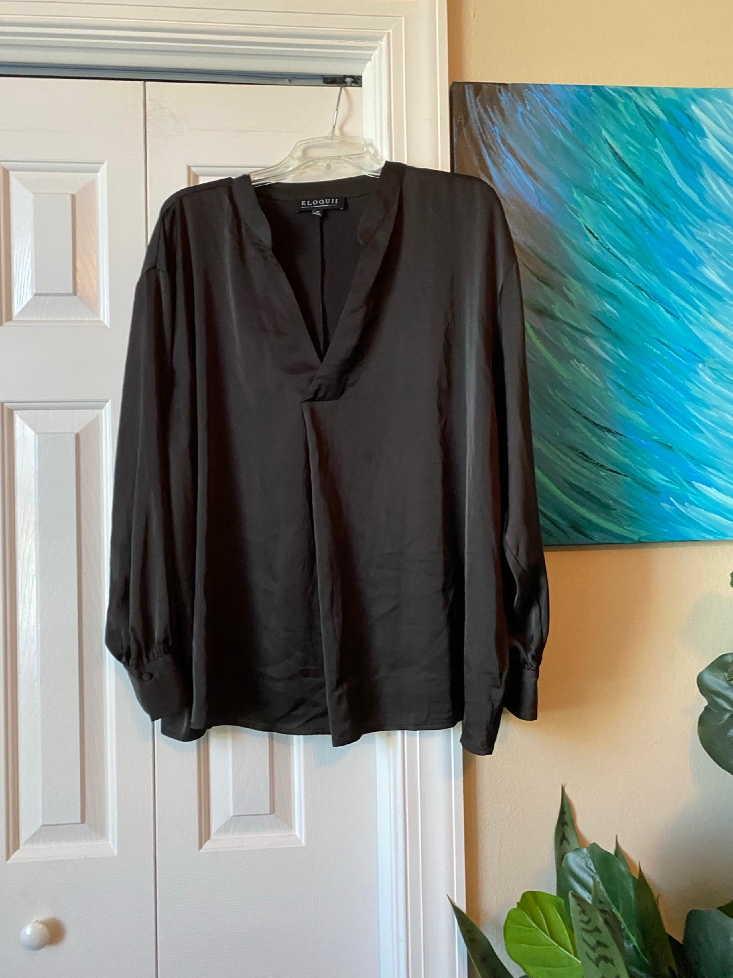 Elloquii Womens Black Blouse size 20