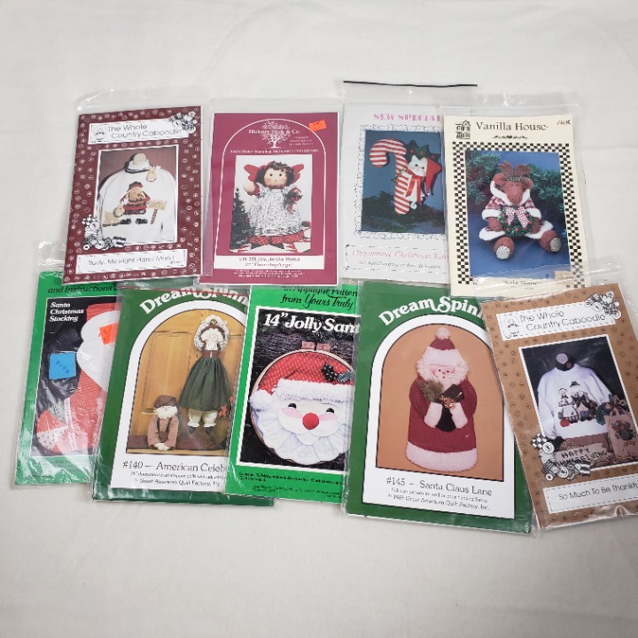 Lot of 9 Holiday Seasonal Sewing Pattern