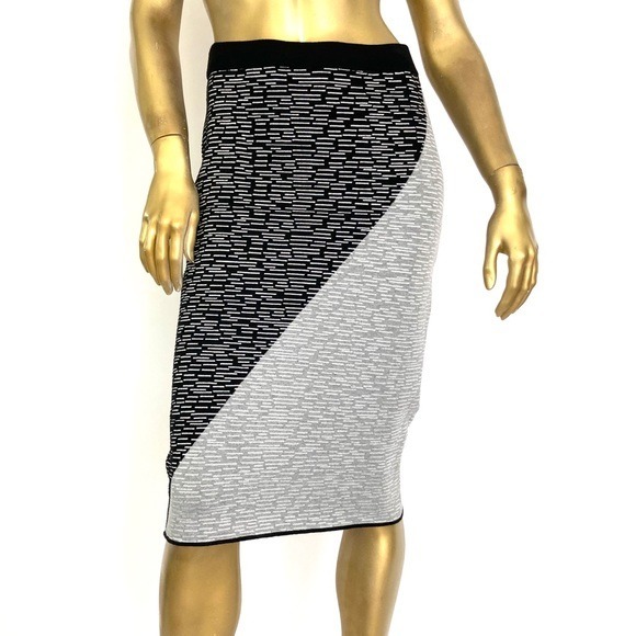 JONATHAN SIMKHAI FITTED KNIT RAYON SKIRT
