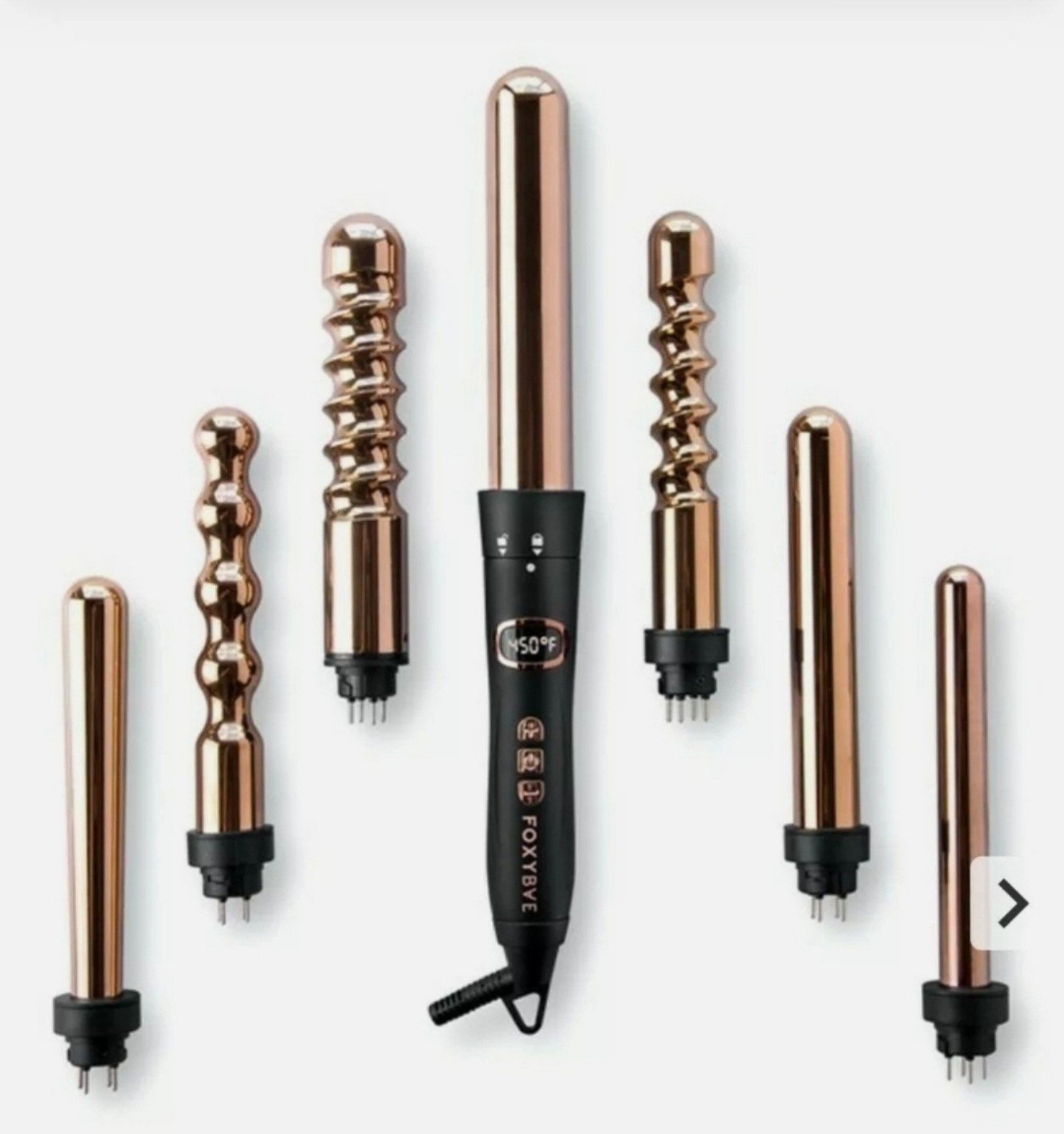 Foxybae 7-in-1 Rose Gold Curling Wand