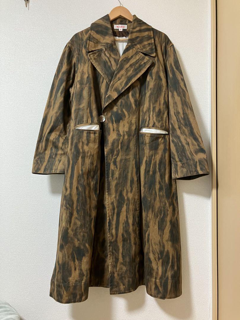 小物 MASU/FUR PRINT GOWN COAT MASU FUR PRINT GOWN COAT, Excellent Condition