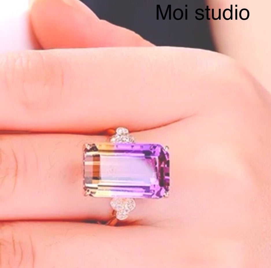 ✨✨Gold Amethyst Baguette Ring✨Sz: 9✨✨
