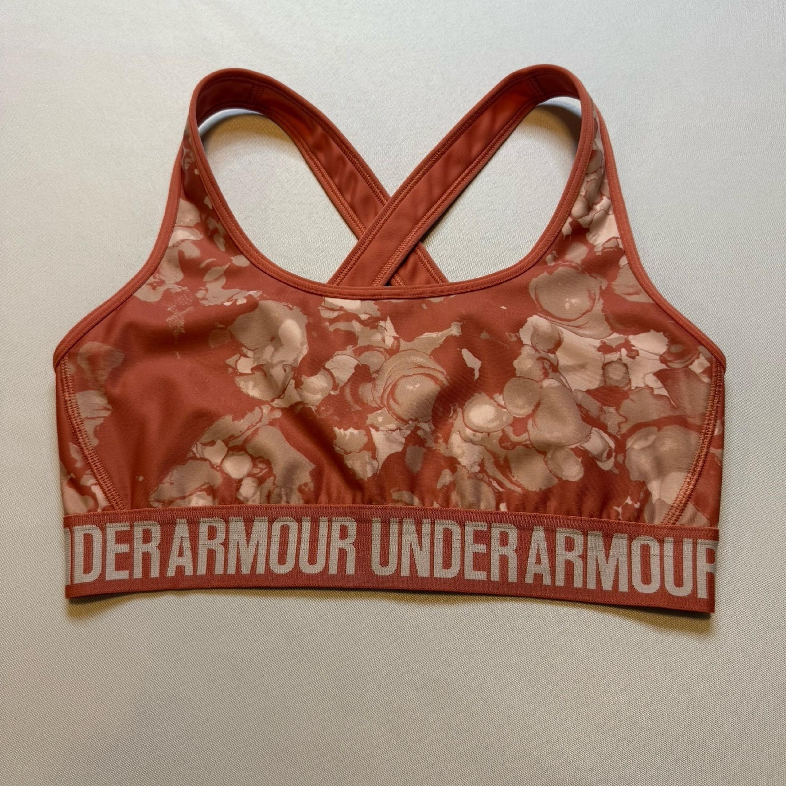 $40 Under Armour Women's-Mid Crossback Printed Sports Bra-Multicolor Size Medium
