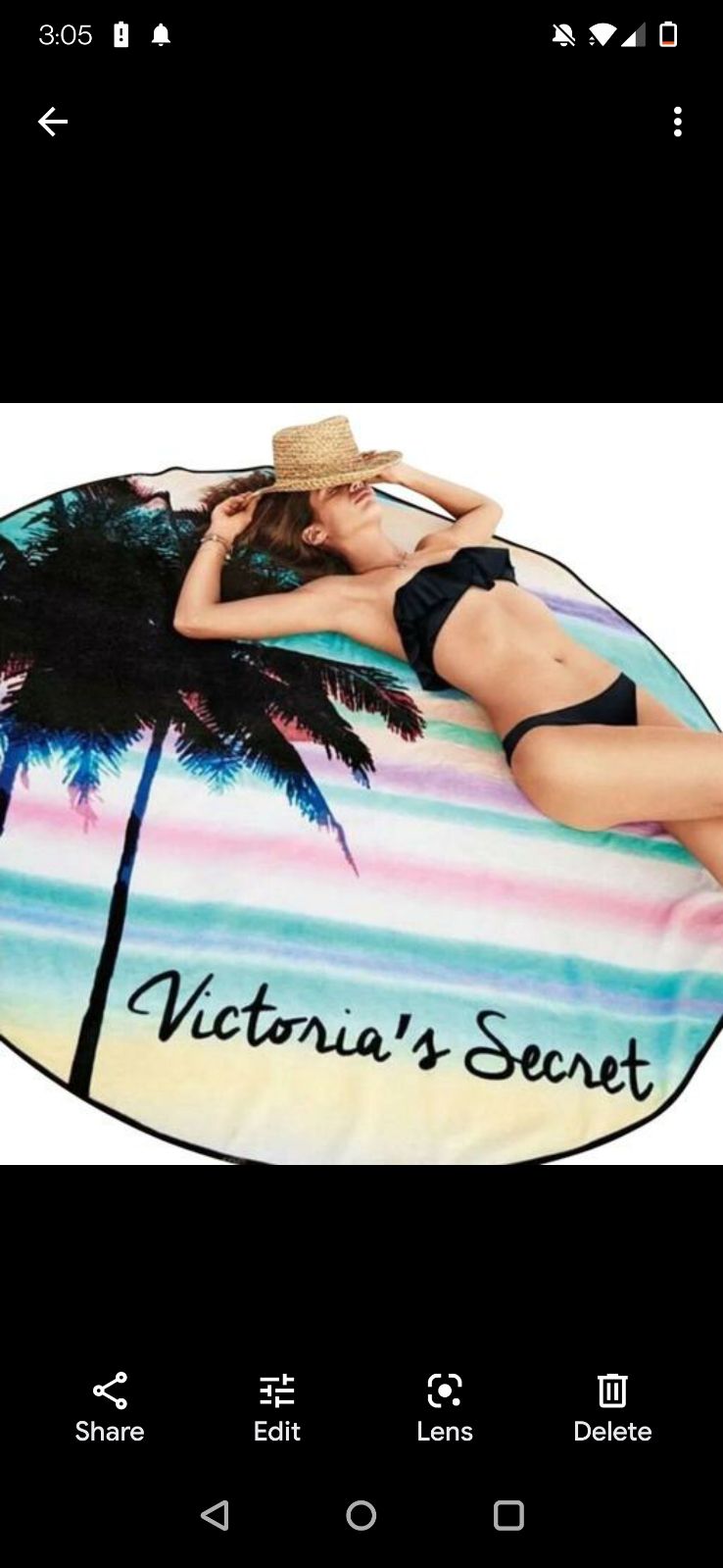 New Victoria's Secret round towel