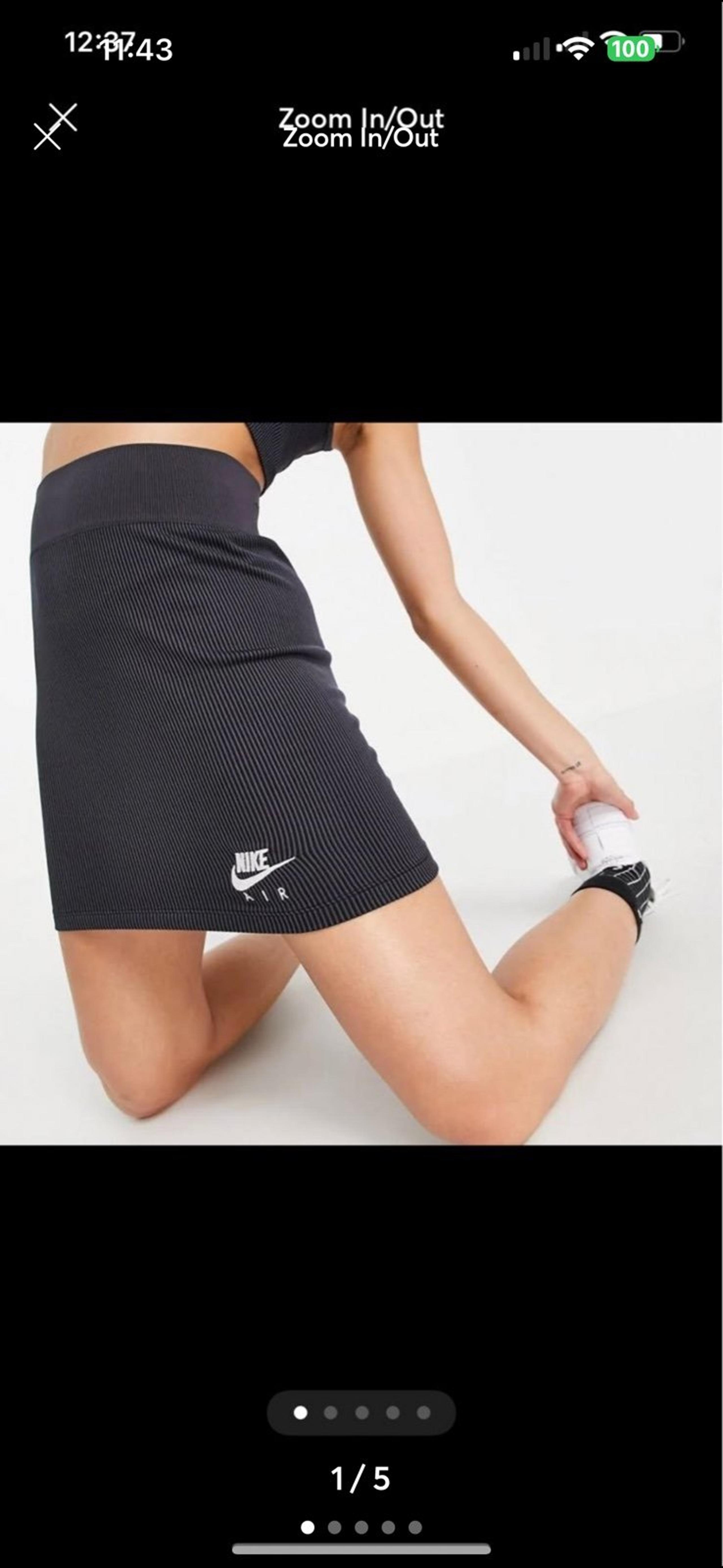 Nike Sportswear Air Ribbed Skirt in Black White NWT Womans Small