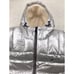 Tommy Hilfiger Mens Medium Silver Pearlized Sherpa Lined Hooded Puffer Jacket