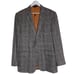 Jos. A. Bank 42L grey plaid micro velour trendy sports coat blazer