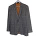 Jos. A. Bank 42L grey plaid micro velour trendy sports coat blazer