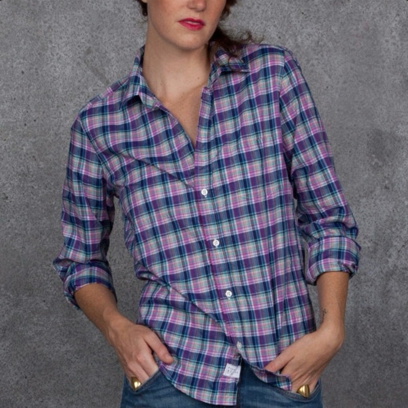 Frank & Eileen Barry Long Sleeve Plaid Button Up Large