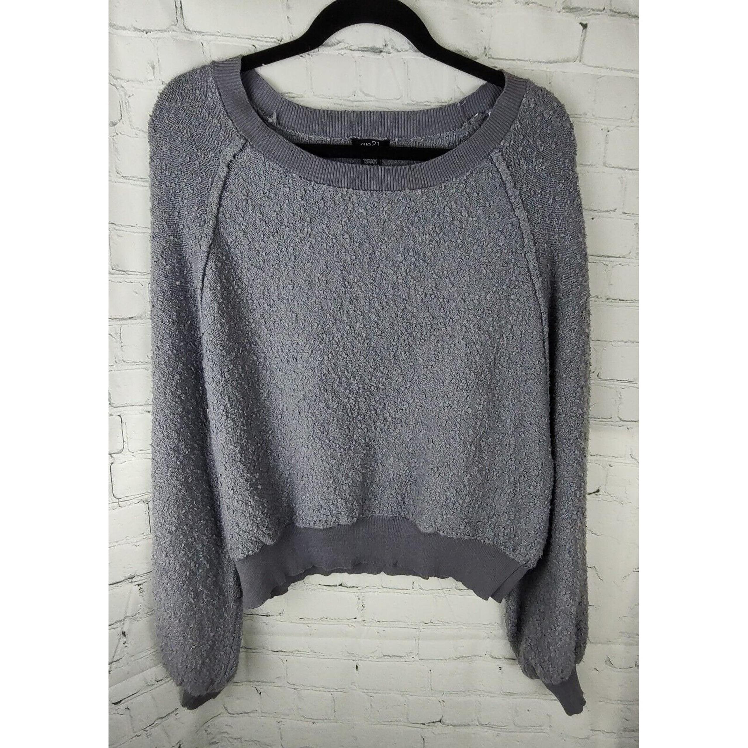 Rue21 Textured Knit Pullover Sweater Casual Comfy Gray Size S