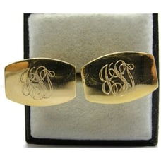Vintage Cufflinks 1/20 14K Gold Filled Marked D B Engraved JST