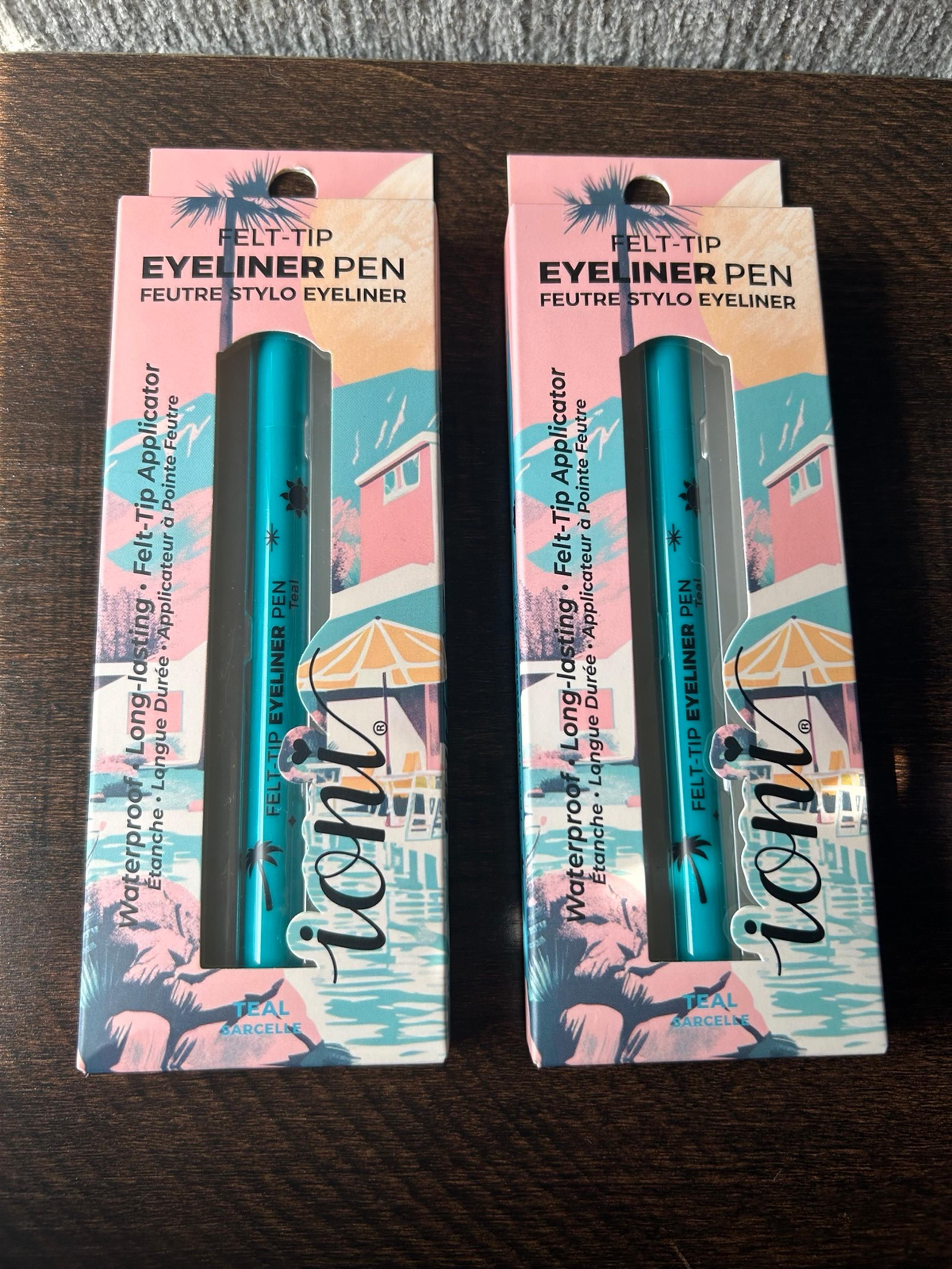 ioni Beauty Dollhouse MELROSE Felt Tip Eyeliner Pens x2 TEAL Waterproof Pretty