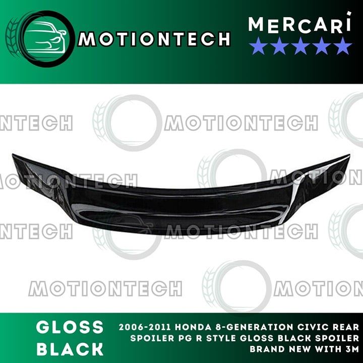For 2006-2011 Honda 8-generation Civic Rear Spoiler PG R Style Gloss Black Spoil