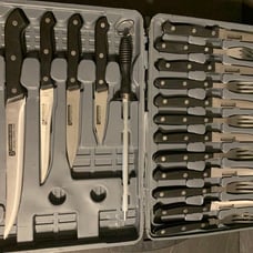 Gourmet Tradition Messer Stainless Steel 18 PC Knife Set W/steakknive forks