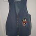 Character Button Front Vest Blue Size L-XL . Pinstripe