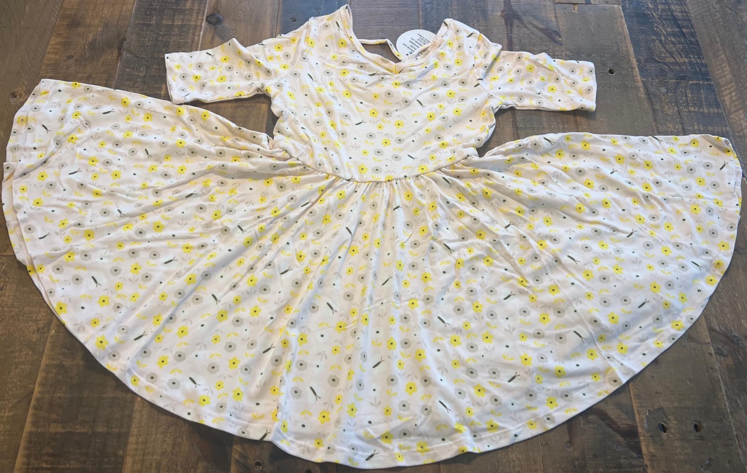 Dot Dot Smile size 3/4 girls butterfly floral Ballerina twirl dress new